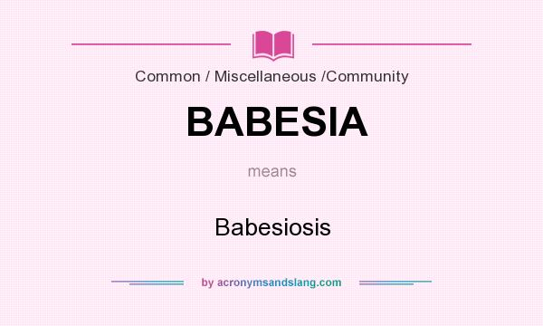 What does BABESIA mean? It stands for Babesiosis