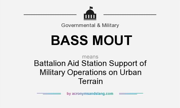 What does BASS MOUT mean? It stands for Battalion Aid Station Support of Military Operations on Urban Terrain