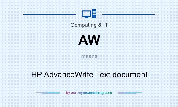 What does AW mean? It stands for HP AdvanceWrite Text document