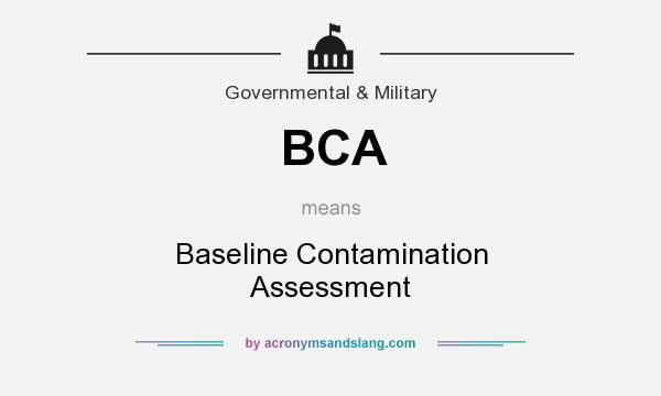 What does BCA mean? It stands for Baseline Contamination Assessment