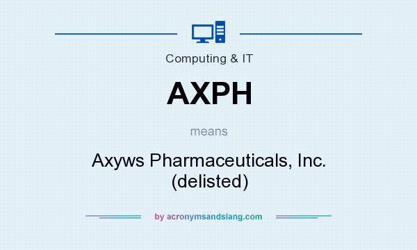 What does AXPH mean? It stands for Axyws Pharmaceuticals, Inc. (delisted)