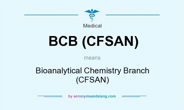 What does BCB (CFSAN) mean? It stands for Bioanalytical Chemistry Branch (CFSAN)