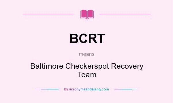 What does BCRT mean? It stands for Baltimore Checkerspot Recovery Team