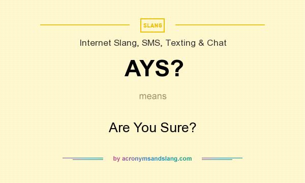 What does AYS? mean? It stands for Are You Sure?