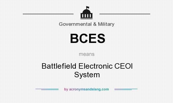 What does BCES mean? It stands for Battlefield Electronic CEOI System