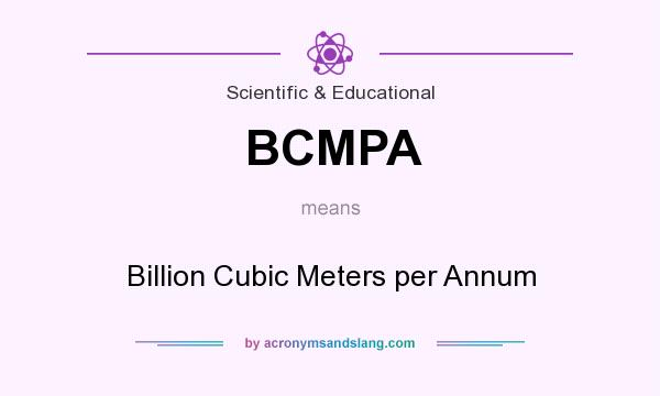 What does BCMPA mean? It stands for Billion Cubic Meters per Annum