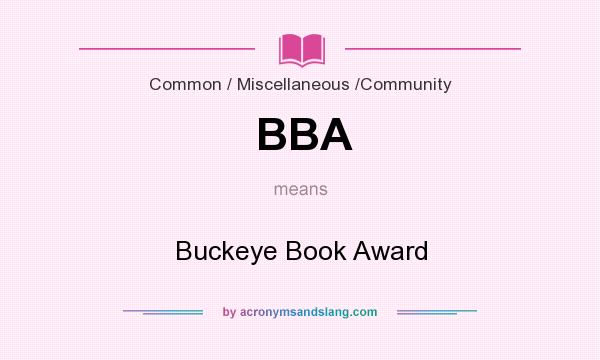 What does BBA mean? It stands for Buckeye Book Award