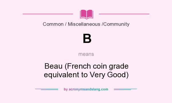 What does B mean? It stands for Beau (French coin grade equivalent to Very Good)