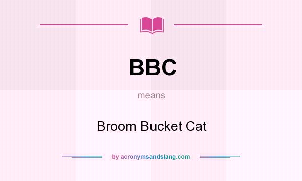 What does BBC mean? It stands for Broom Bucket Cat
