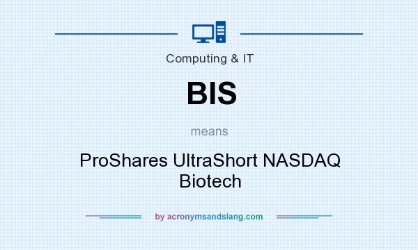 What does BIS mean? It stands for ProShares UltraShort NASDAQ Biotech