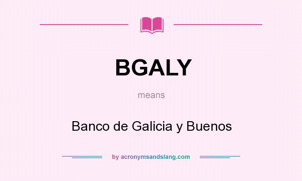 What does BGALY mean? It stands for Banco de Galicia y Buenos