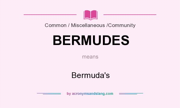 What does BERMUDES mean? It stands for Bermuda`s