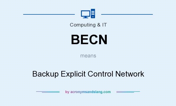 What does BECN mean? It stands for Backup Explicit Control Network