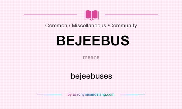 What does BEJEEBUS mean? It stands for bejeebuses
