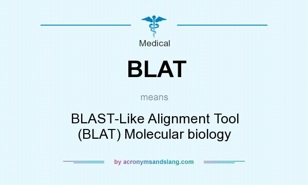 What does BLAT mean? It stands for BLAST-Like Alignment Tool (BLAT) Molecular biology