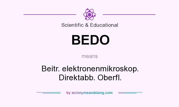 What does BEDO mean? It stands for Beitr. elektronenmikroskop. Direktabb. Oberfl.