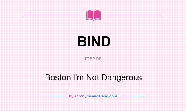 What does BIND mean? It stands for Boston I`m Not Dangerous
