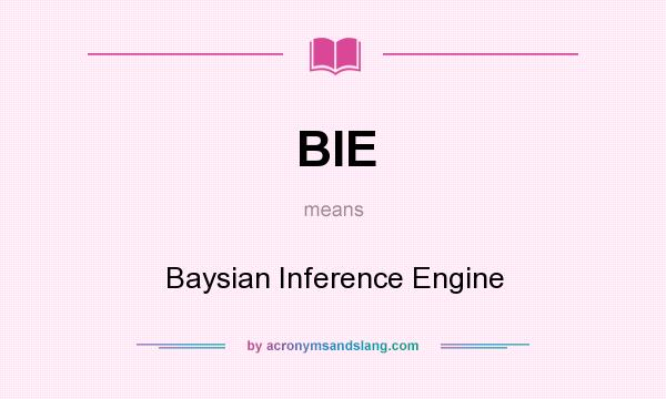 What does BIE mean? It stands for Baysian Inference Engine