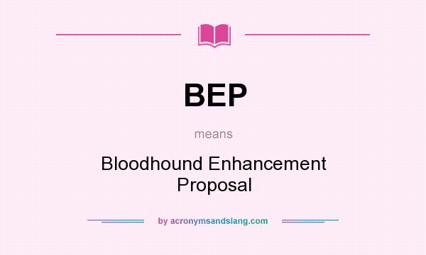 What does BEP mean? It stands for Bloodhound Enhancement Proposal