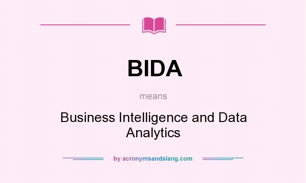What does BIDA mean? It stands for Business Intelligence and Data Analytics