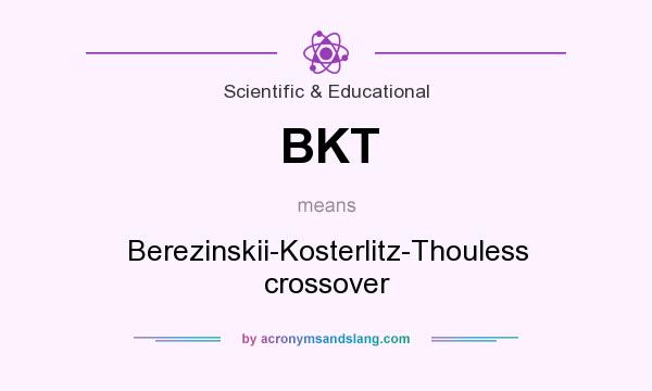 What does BKT mean? It stands for Berezinskii-Kosterlitz-Thouless crossover