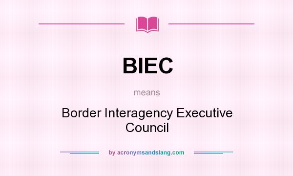 What does BIEC mean? It stands for Border Interagency Executive Council