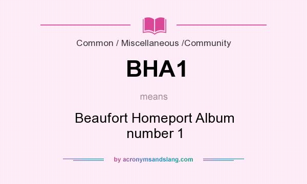 What does BHA1 mean? It stands for Beaufort Homeport Album number 1
