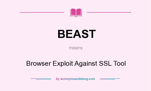 What does BEAST mean? It stands for Browser Exploit Against SSL Tool