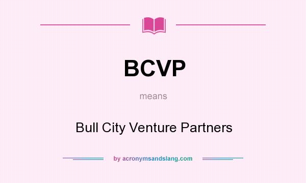 What does BCVP mean? It stands for Bull City Venture Partners