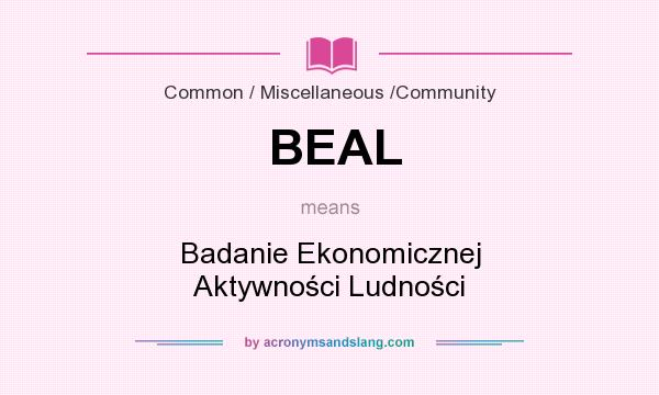 What does BEAL mean? It stands for Badanie Ekonomicznej Aktywności Ludności