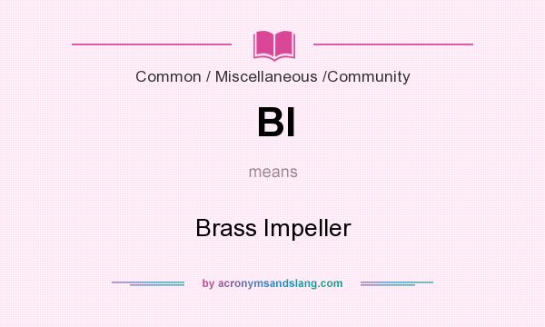 What does BI mean? It stands for Brass Impeller