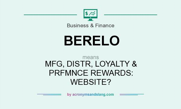 What does BERELO mean? It stands for MFG, DISTR, LOYALTY & PRFMNCE REWARDS: WEBSITE?
