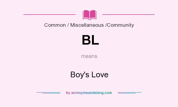 What does BL mean? It stands for Boy`s Love