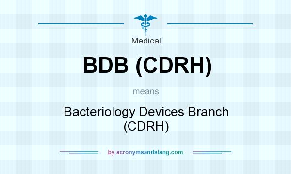 What does BDB (CDRH) mean? It stands for Bacteriology Devices Branch (CDRH)