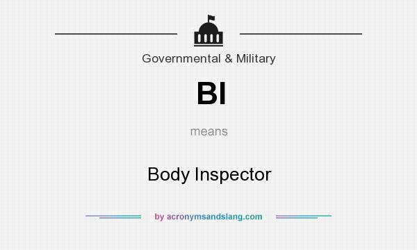 What does BI mean? It stands for Body Inspector