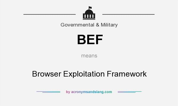 What does BEF mean? It stands for Browser Exploitation Framework
