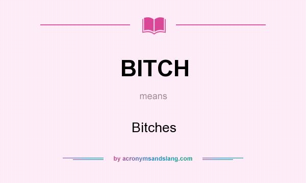 What does BITCH mean? It stands for Bitches