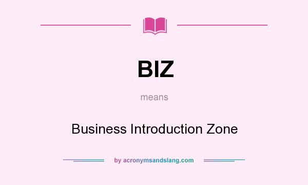 What does BIZ mean? It stands for Business Introduction Zone