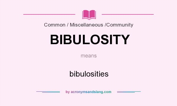 What does BIBULOSITY mean? It stands for bibulosities