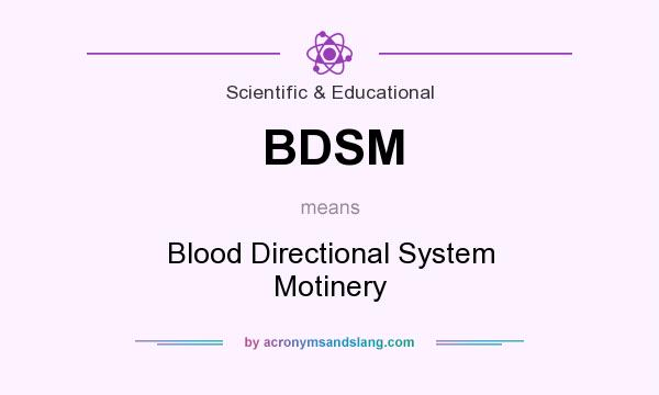 What does BDSM mean? It stands for Blood Directional System Motinery