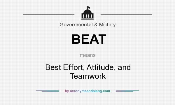 What does BEAT mean? It stands for Best Effort, Attitude, and Teamwork