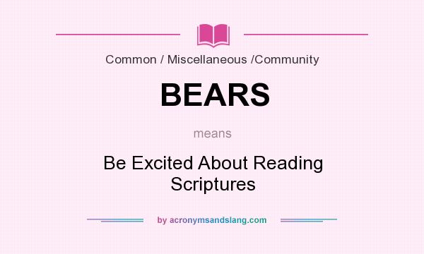 What does BEARS mean? It stands for Be Excited About Reading Scriptures