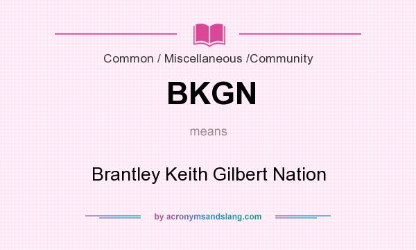 What does BKGN mean? It stands for Brantley Keith Gilbert Nation