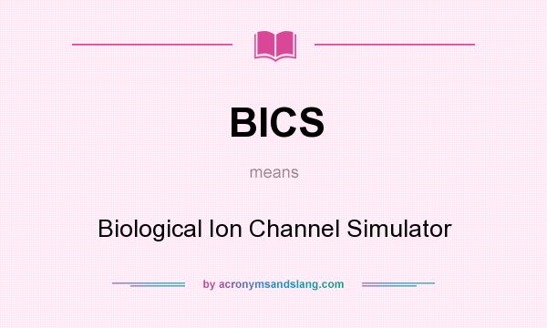 What does BICS mean? It stands for Biological Ion Channel Simulator