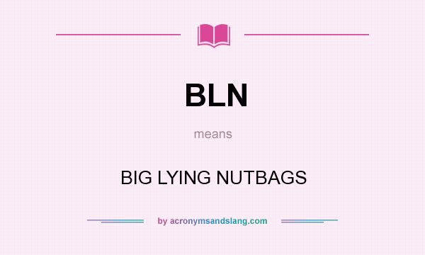 What does BLN mean? It stands for BIG LYING NUTBAGS