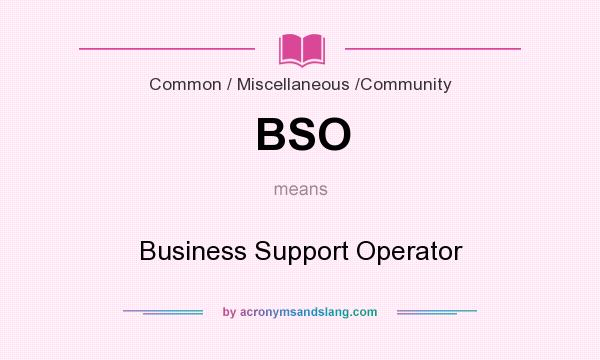 What does BSO mean? It stands for Business Support Operator