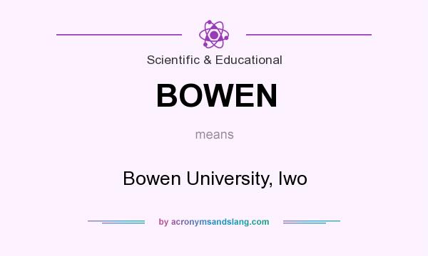 What does BOWEN mean? It stands for Bowen University, Iwo