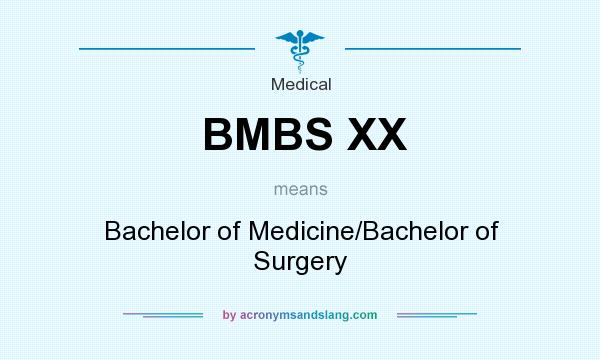 What does BMBS XX mean? It stands for Bachelor of Medicine/Bachelor of Surgery