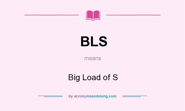 What does BLS mean? It stands for Big Load of S