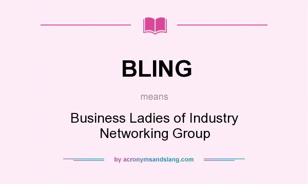 What does BLING mean? It stands for Business Ladies of Industry Networking Group
